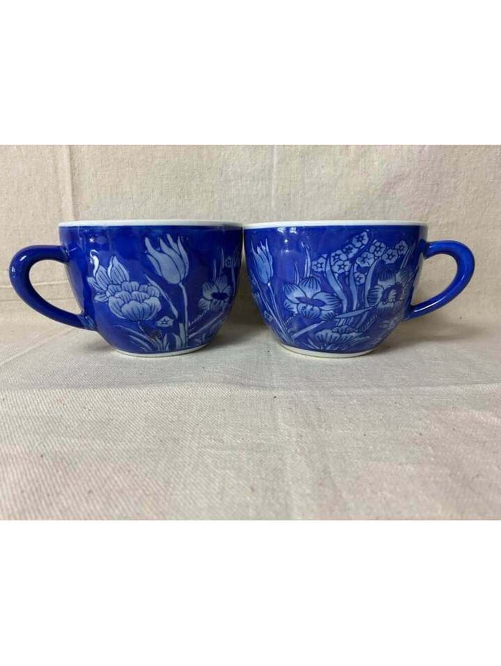 blue floral oversize mugs by April Cornell